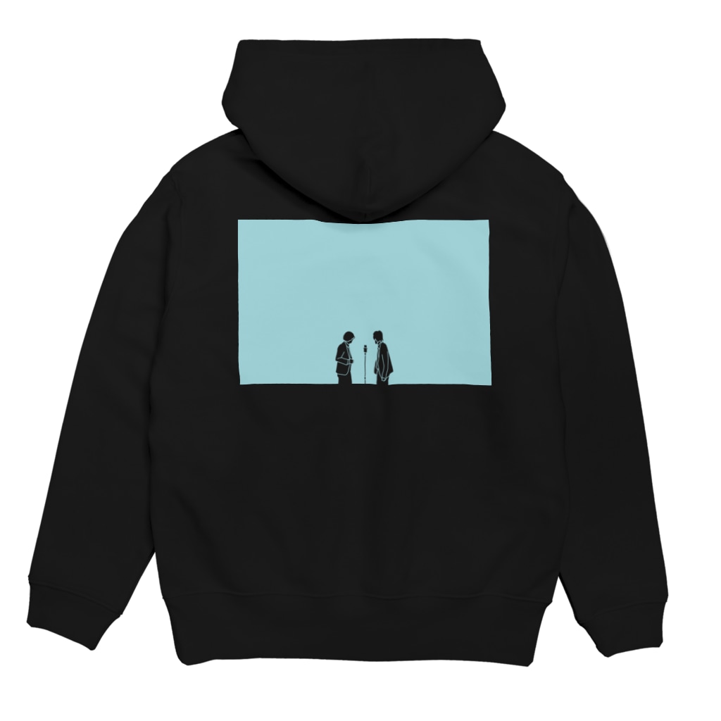 TBSラジオ「真空ジェシカのラジオ父ちゃん」グッズのラジ父「ネタ飛ばしの青」パーカー（ブラック） Hoodie:back