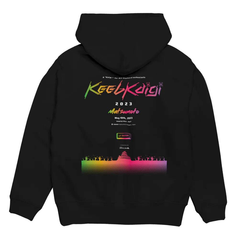 (\( ⁰⊖⁰)/) esaのKeebKaigi Official Swag (with backprint) #keebkaigi  Hoodie:back