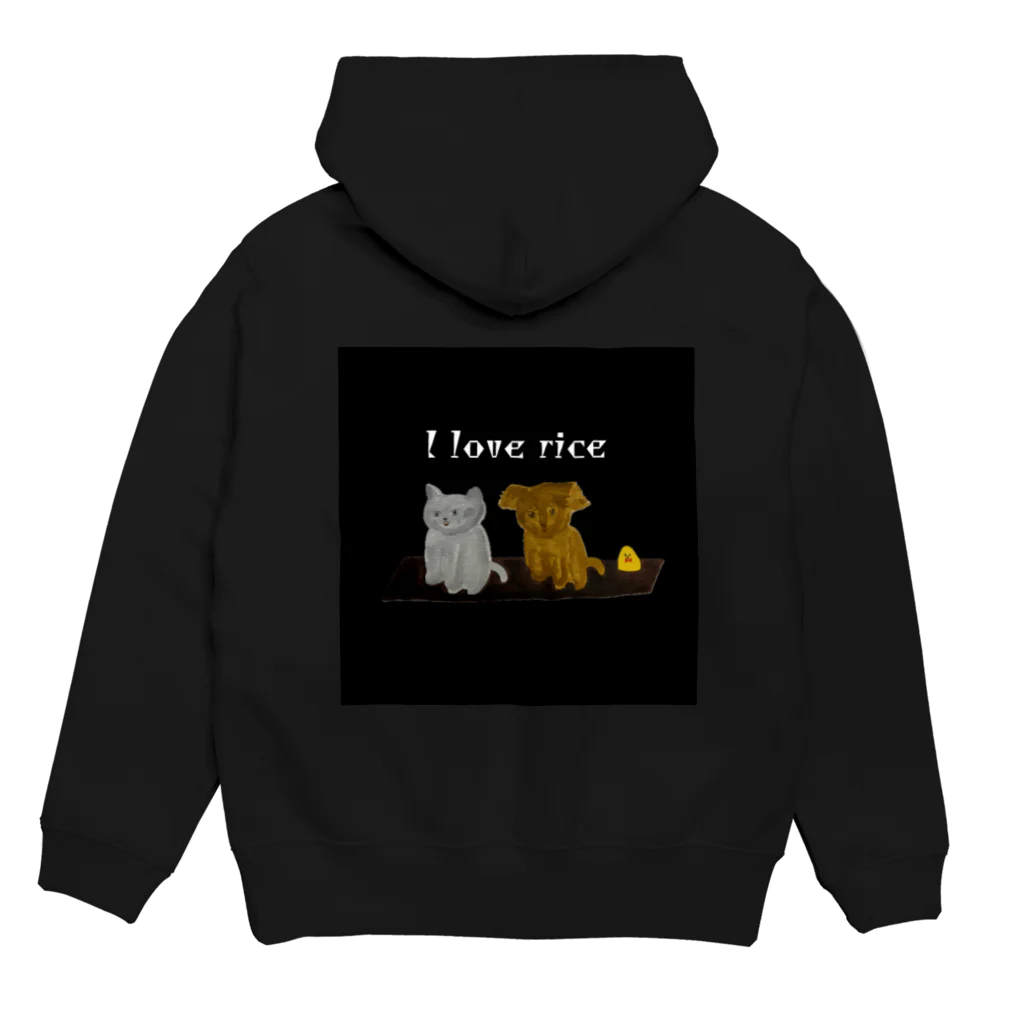 温もりのある動物たちのほっこりペットくん Hoodie:back