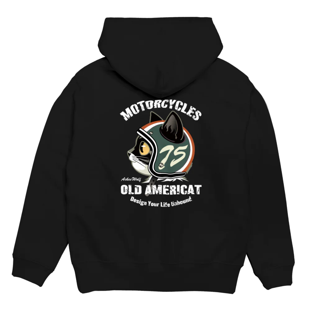 AckeeWolf Art ShopのOLD AMERICAT Hoodie:back