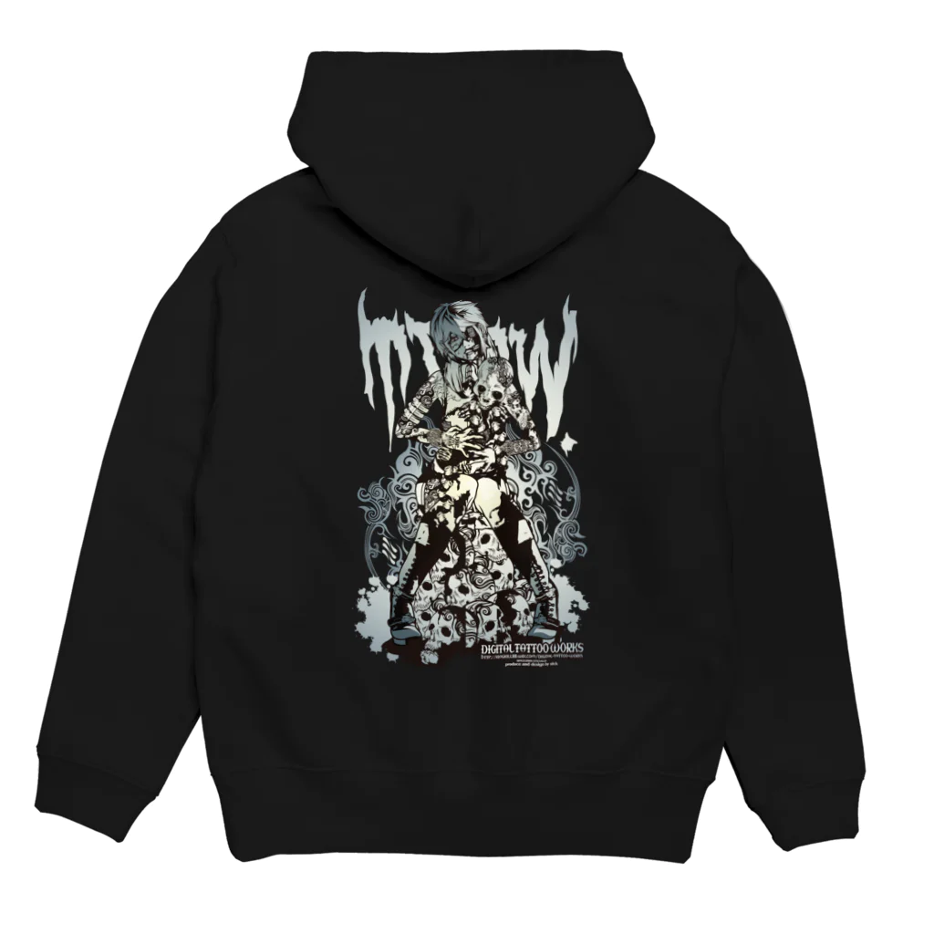 DIGITAL TATTOO WORKS/sickのTO GO WITH ONE'S GUT_50/100 Hoodie:back