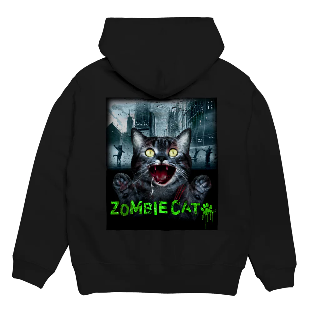 LOS AMBIT.のZOMBIE CAT green Hoodie:back