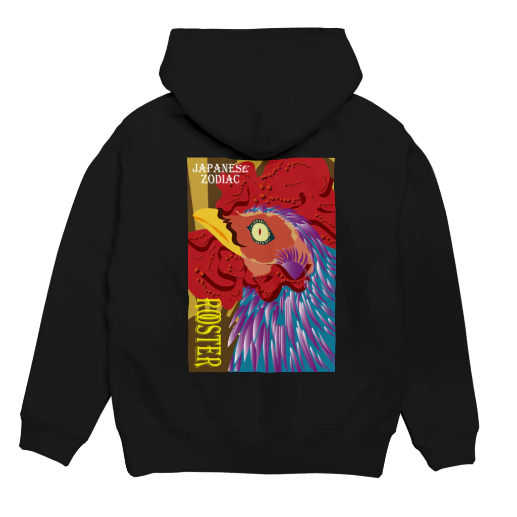 3eyesのZODIAC rooster （酉） Hoodie:back