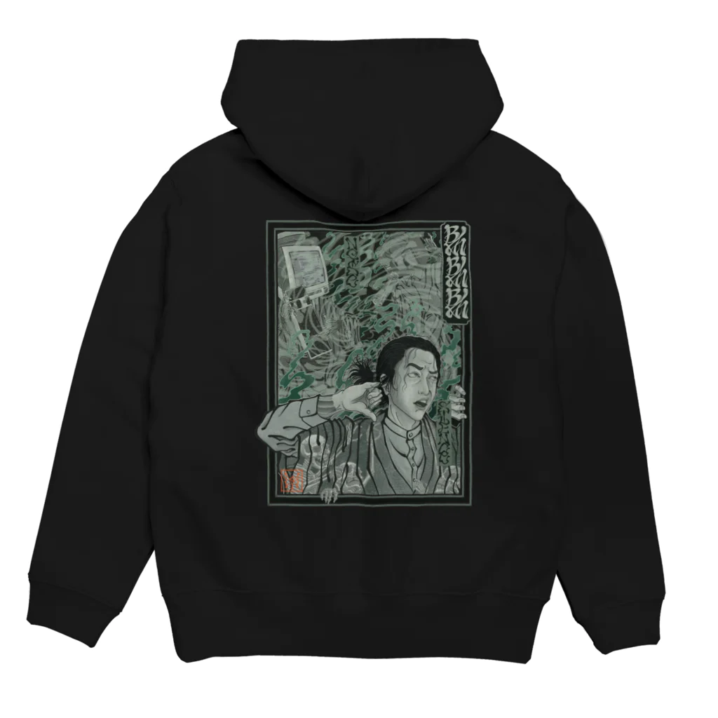 Y's Ink Works Official Shop at suzuriのBlahBlahBlah Ukiyoe Style パーカーの裏面