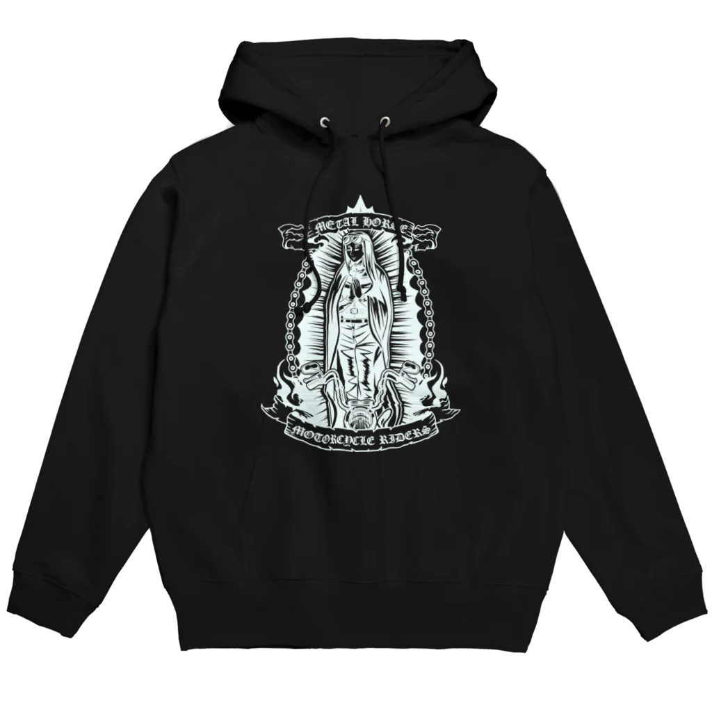 METAL HORSE 金属の馬のMETAL HORSE バイカーマリア ホワイト Hoodie