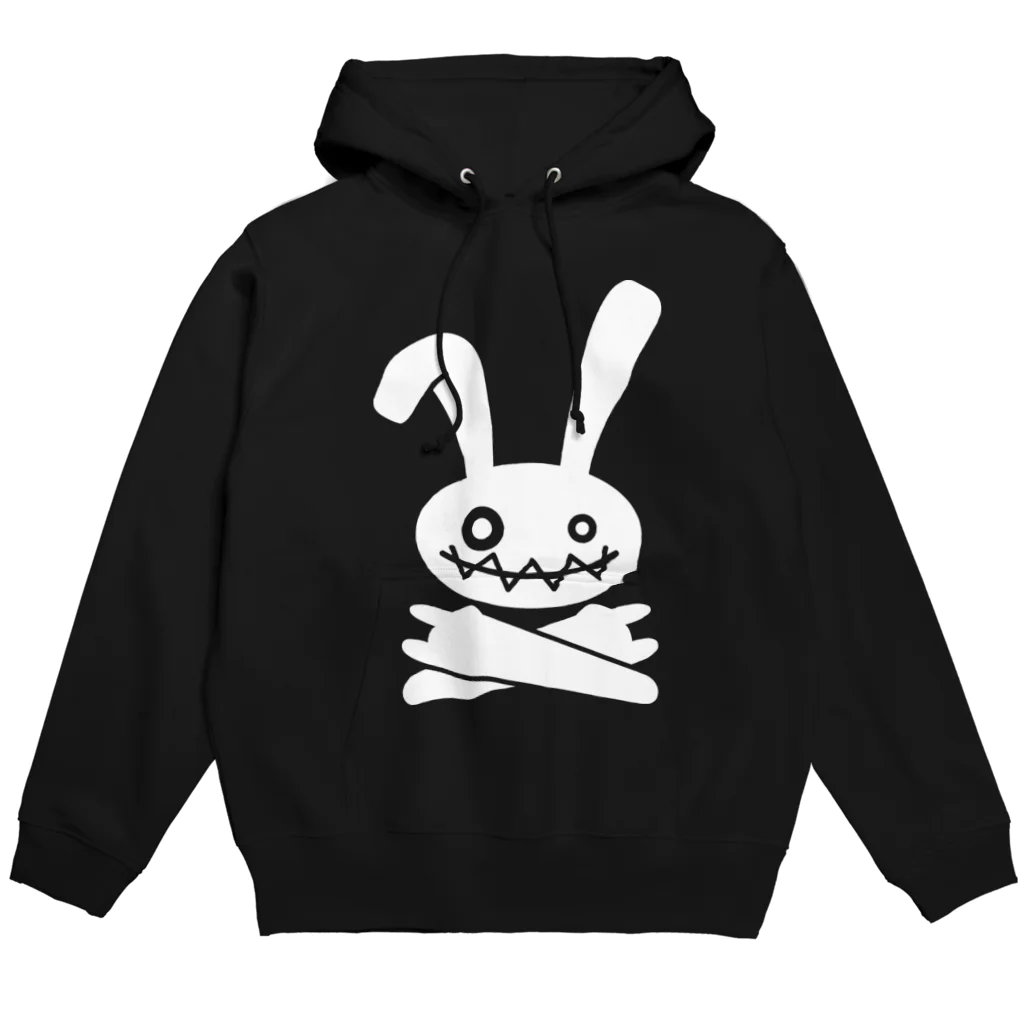 前田創作工房のHEAVY METAL BUNNY（ホワイトプリント） パーカー