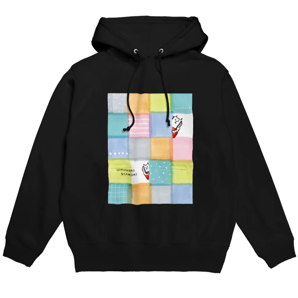 ごろごろにゃんすけのカラフルモザイク Hoodie