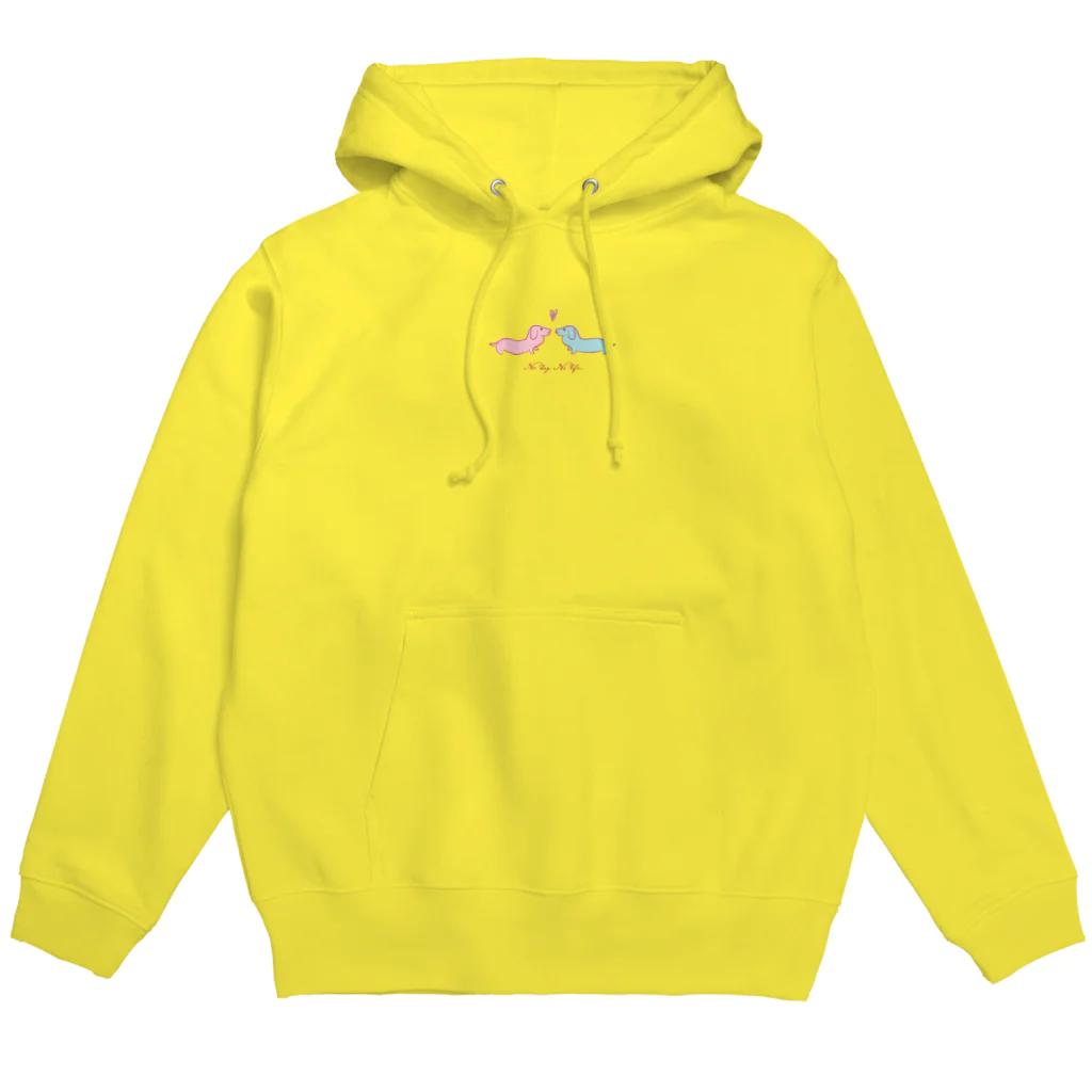 お茶の入れもののミニチュアダックス Hoodie