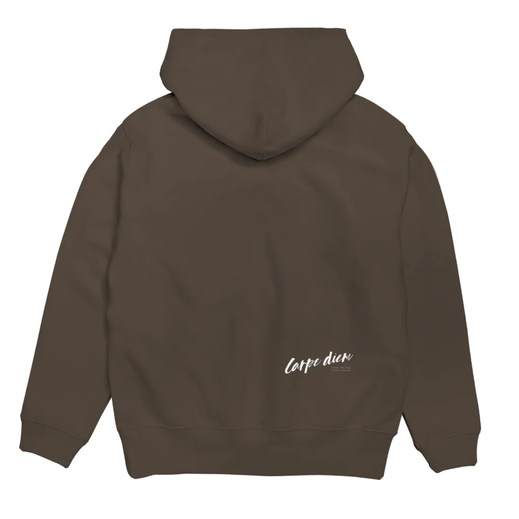 ポジティブＴシャツ屋さんのCarpe diem -white- Hoodie:back