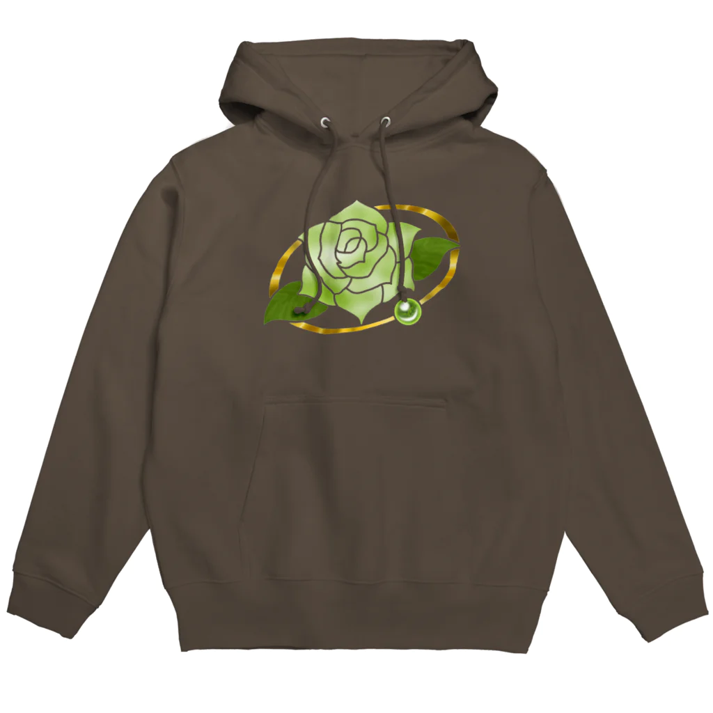 クロフミのまったりショップの抹茶ラテ色のバラ Hoodie