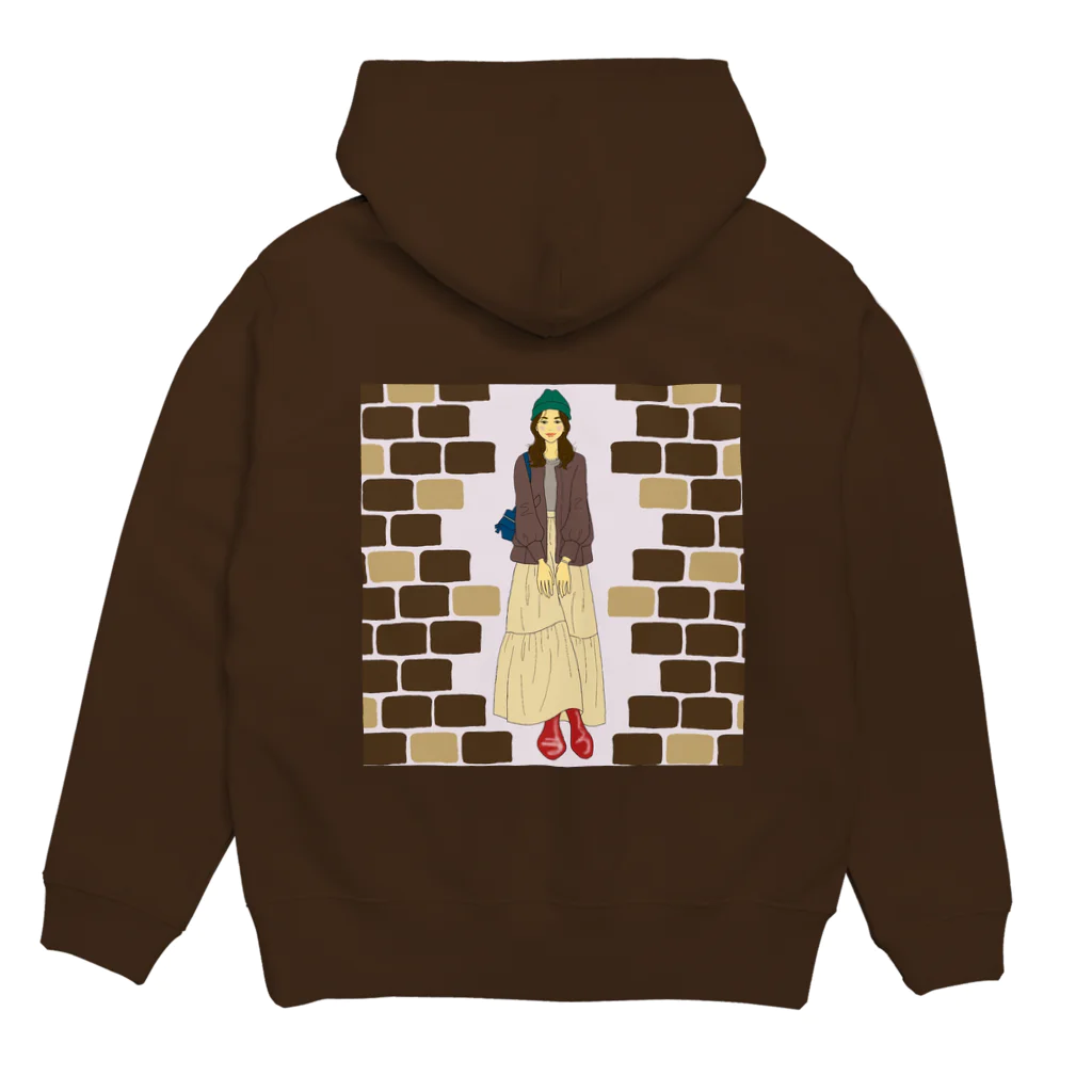 yuufのchocolate-brown brick Hoodie:back