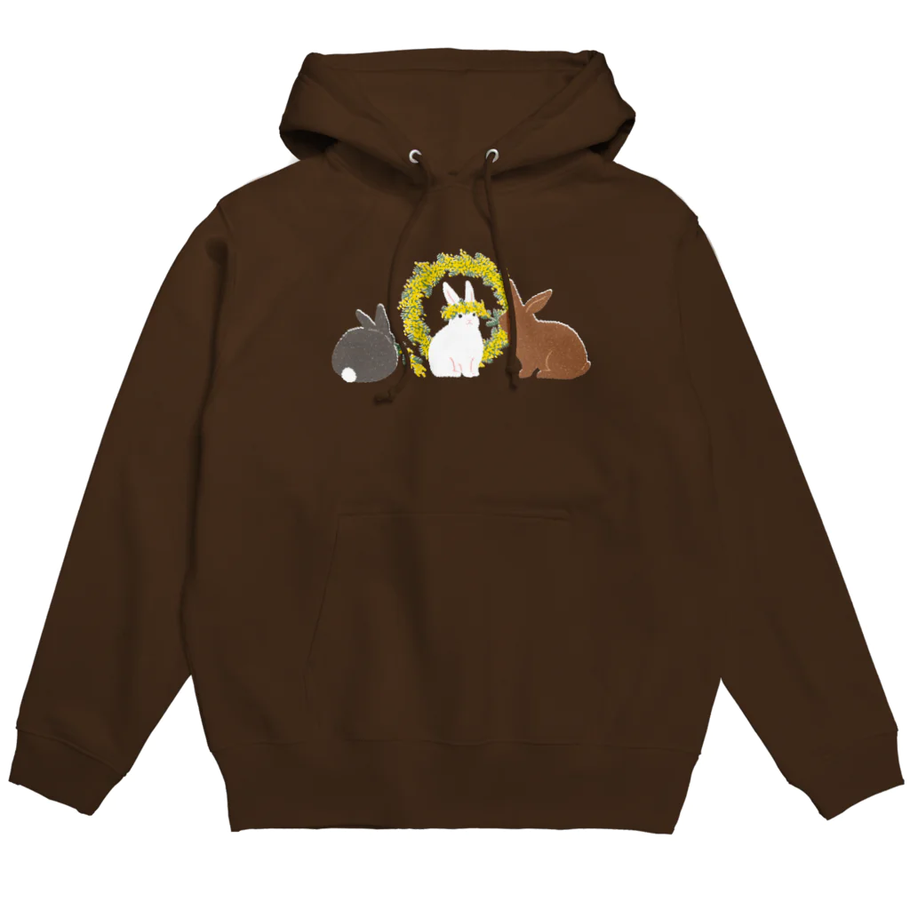 123izmのウサギとミモザ Hoodie