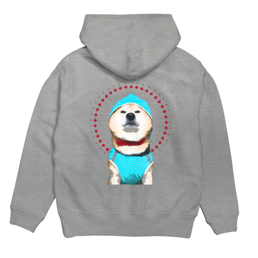 真希ナルセ（マキナル）のレインコートを自信満々に着こなす柴犬 Hoodie:back