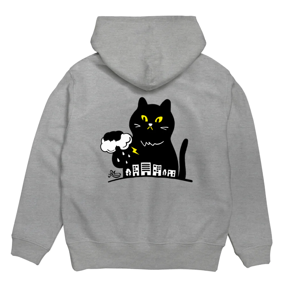 kocoon（コクーン）の嵐を招く黒猫 Hoodie:back