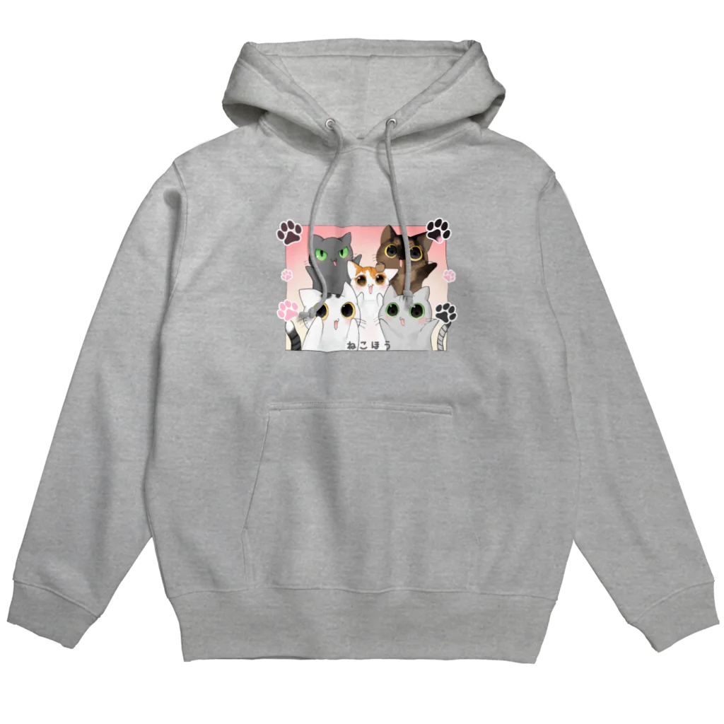 ねこほうチャンネル公式グッズの5匹ねこほうイラストグッズ Hoodie