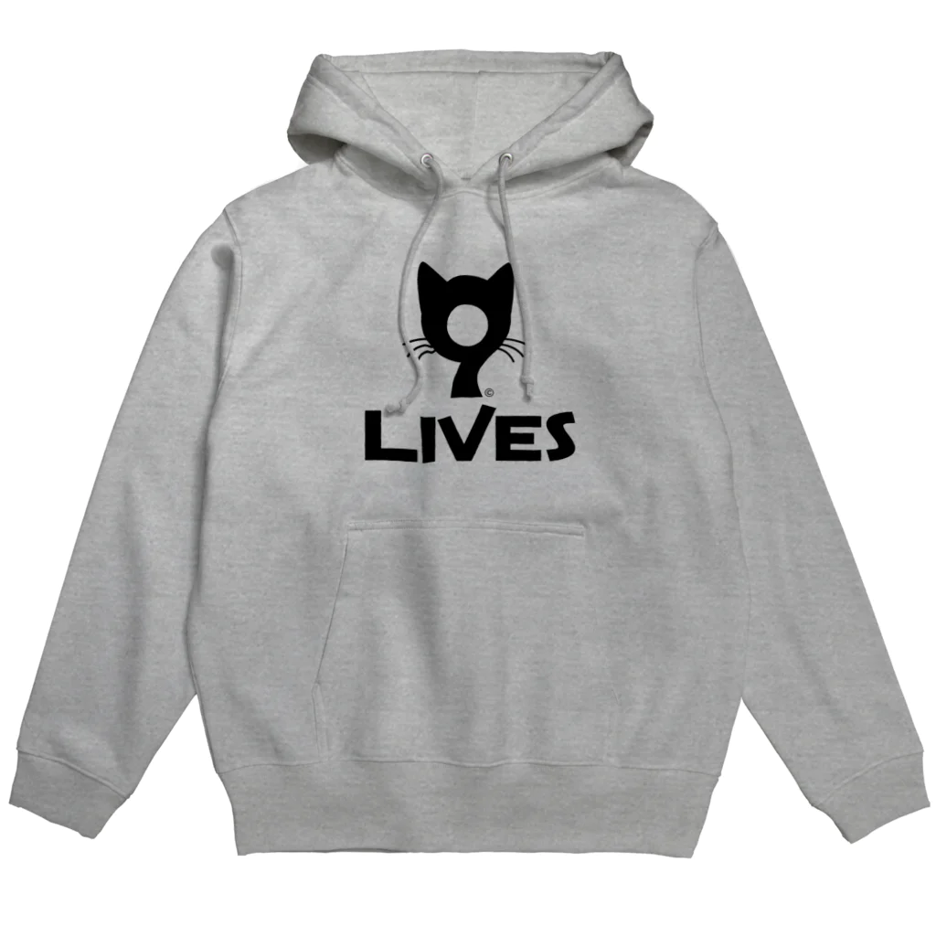 9LIVES 猫たちの王国の9LIVES logo black パーカー