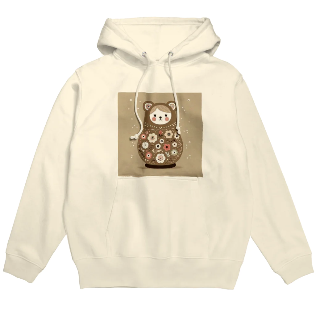 可愛い動物マトリョーシカのクマのマトリョーシカ（薄い茶色） Hoodie