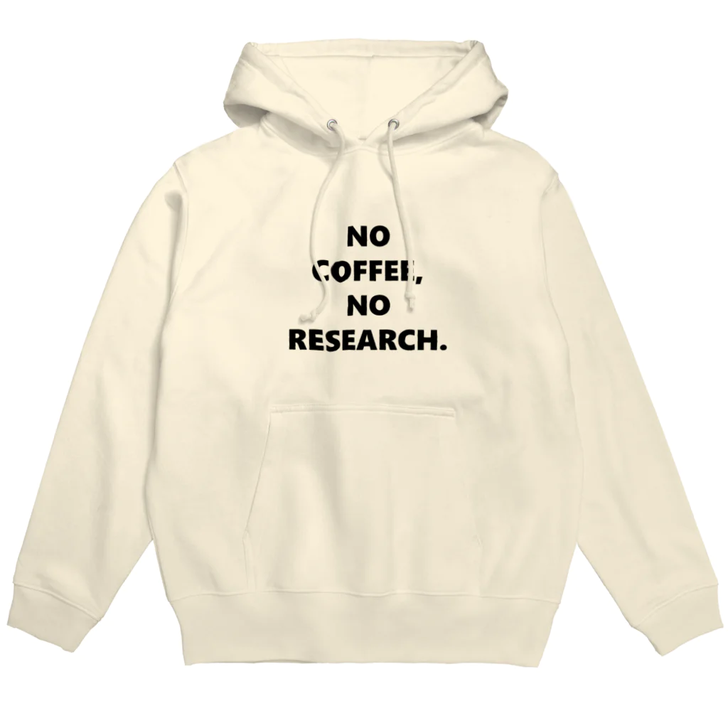 流れ遊びのNO COFFEE NO RESEARCH パーカー