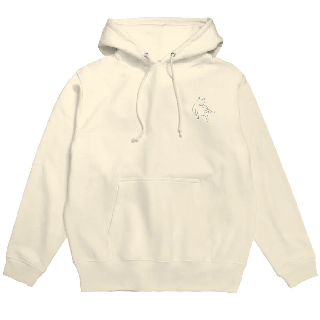 猫井コーシュカのおっさん座りねこ（青） Hoodie