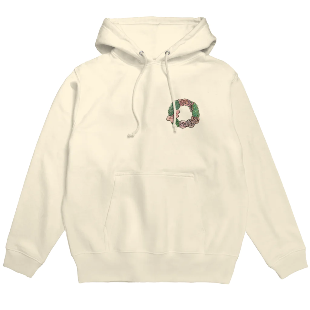 oiabuemoのリボンと薔薇のリース Hoodie