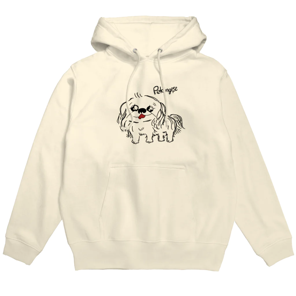 CHOSANAの笑うペキニーズ(白) Hoodie