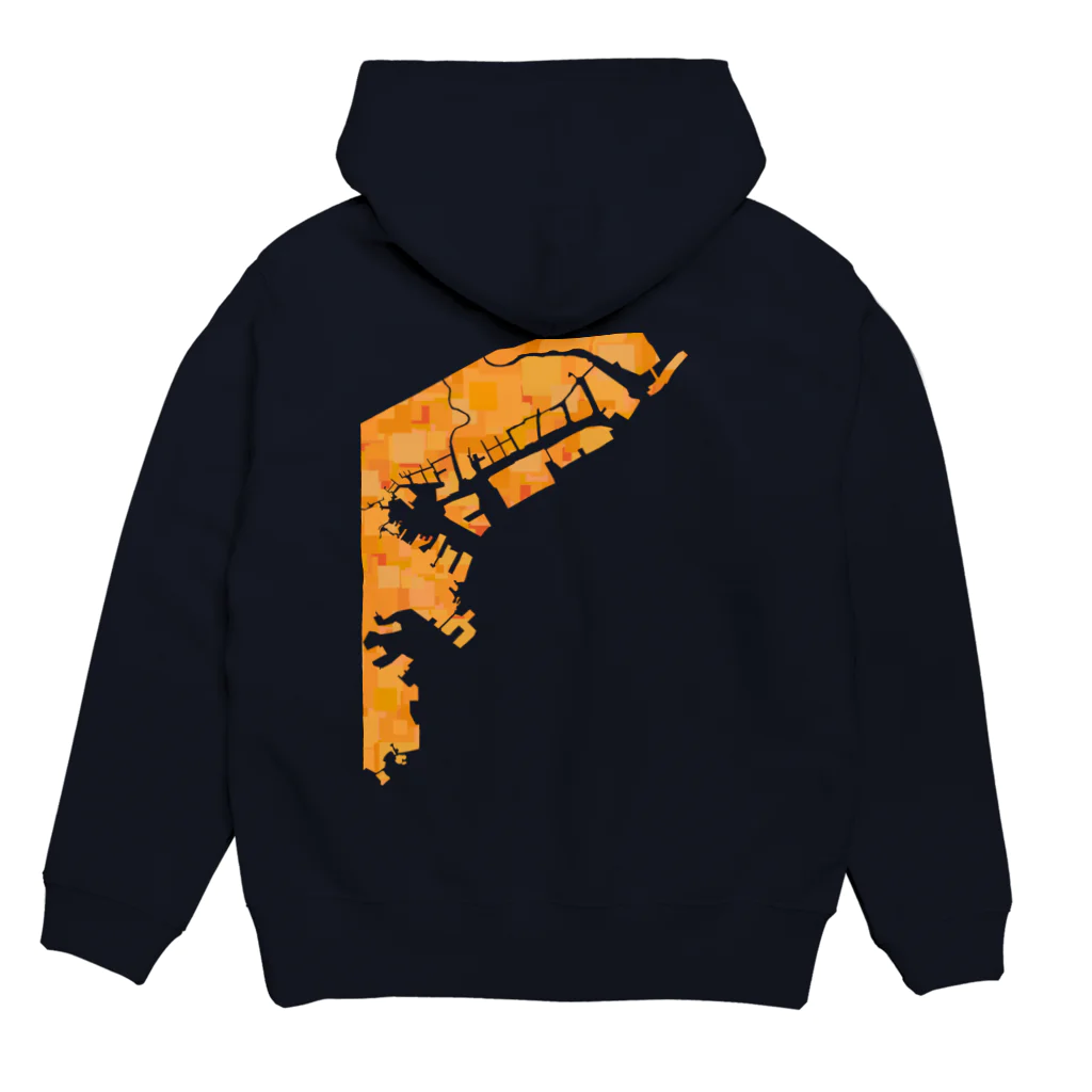 cuuyabowの横浜港 Orange Time Renewal Hoodie:back