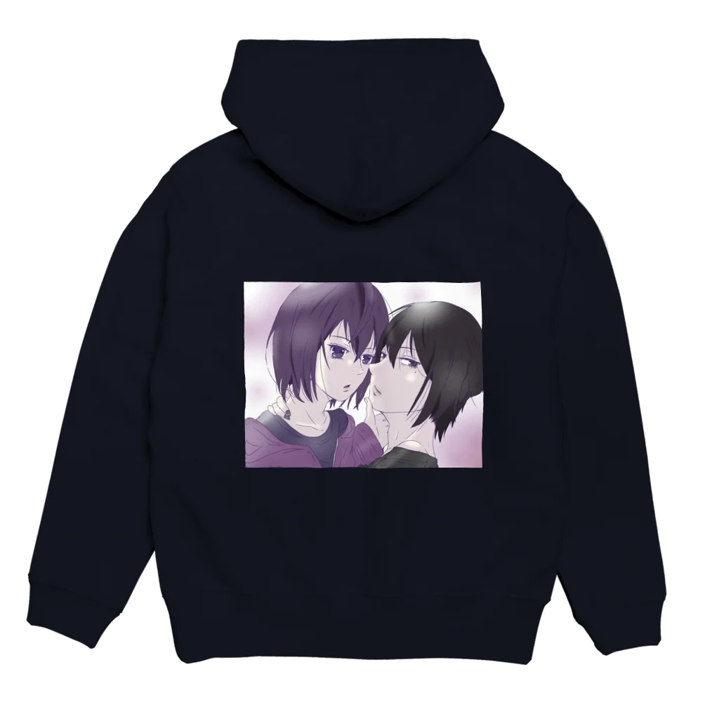 嶺音サラのショップのkiss in the dark Hoodie:back