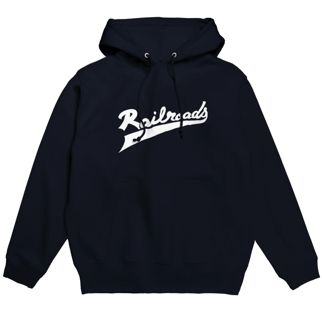 PoooompadoooourのRailroadsロゴタイプ　しろ Hoodie