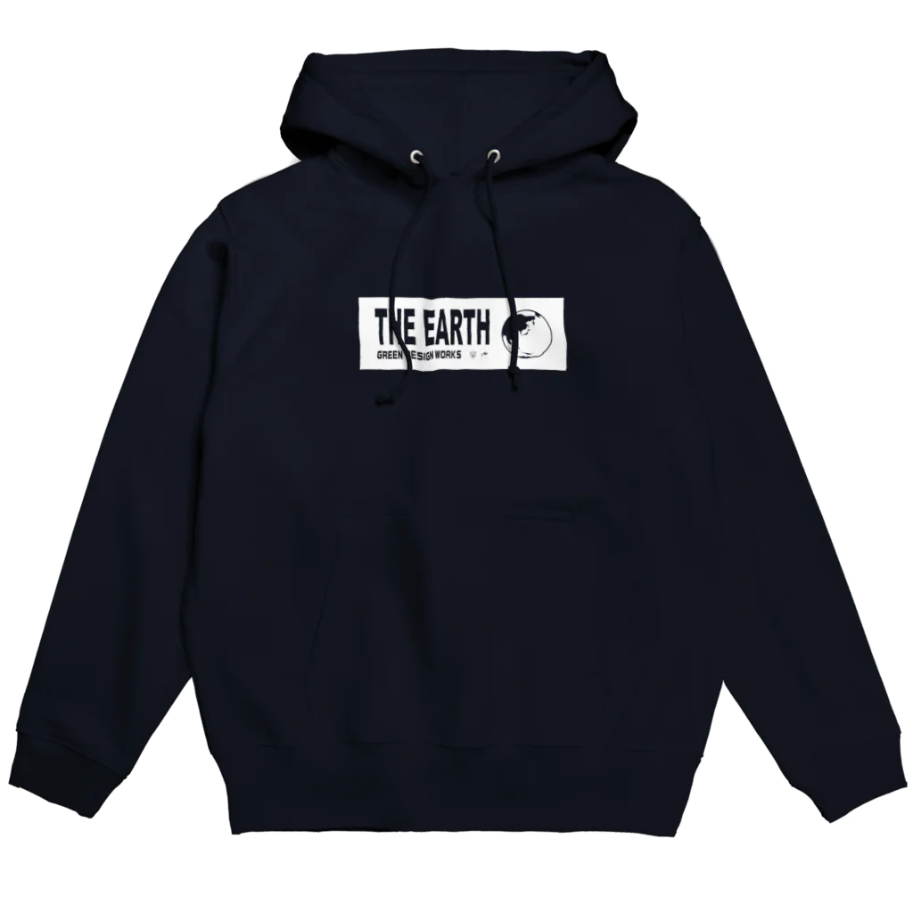 GREEN DESIGN WORKS　グリーンデザインワークスのTHE EARTHシンプルVer.　パーカー（白インク）15色 Hoodie