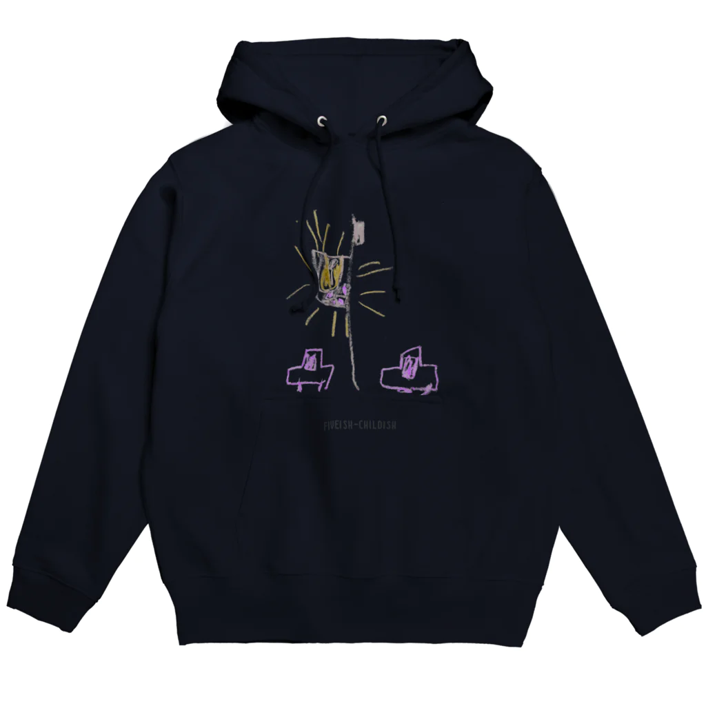 fiveish childish（ファイブイッシュ・チャイルディッシュ）の信号と車2台_カラーA Hoodie