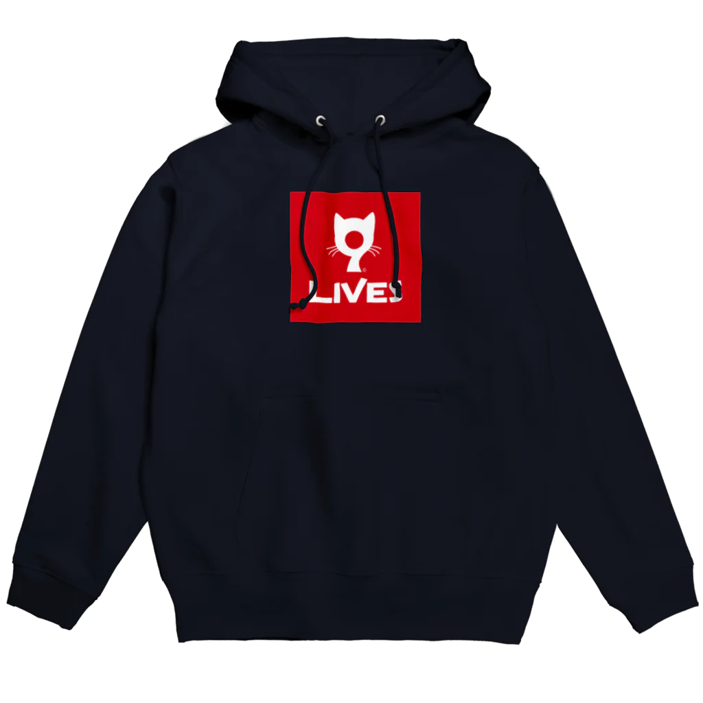 9LIVES 猫たちの王国の9LIVES logo red パーカー