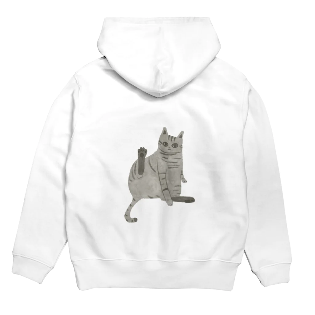 アトリエ猫田：猫田アスカの足上げ猫 Hoodie:back