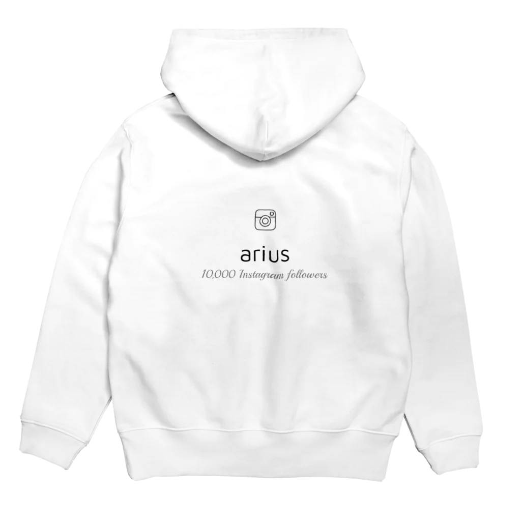 Arius-AIartのArius/アリウス-インスタフォロワー１万人記念グッズ Hoodie:back