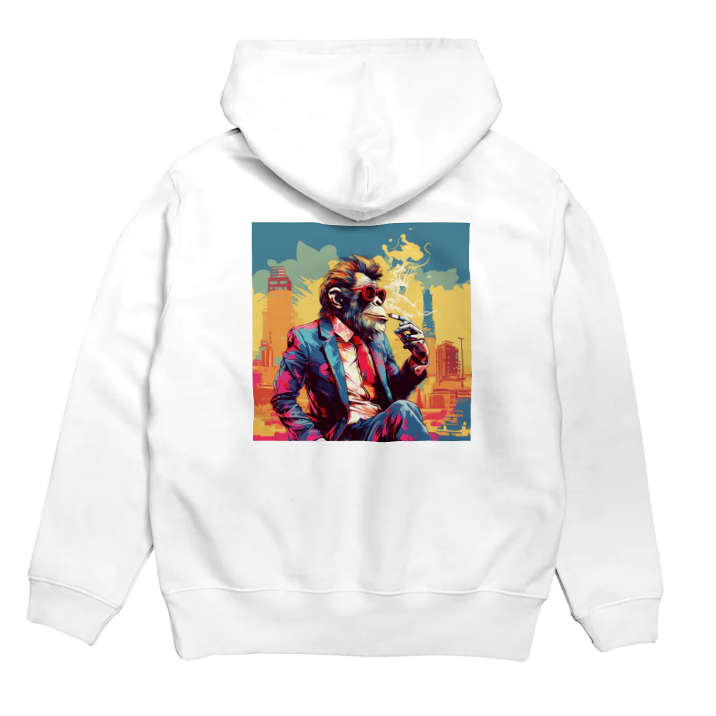 suzu-to-suzumeのMonkey smoking!!!  USA style. Hoodie:back