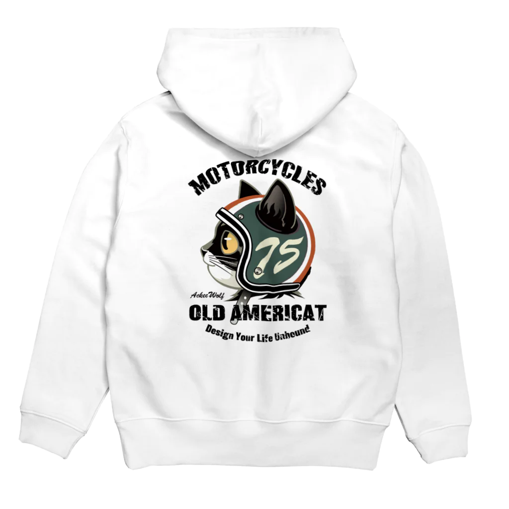 AckeeWolf Art ShopのOLD AMERICAT Hoodie:back