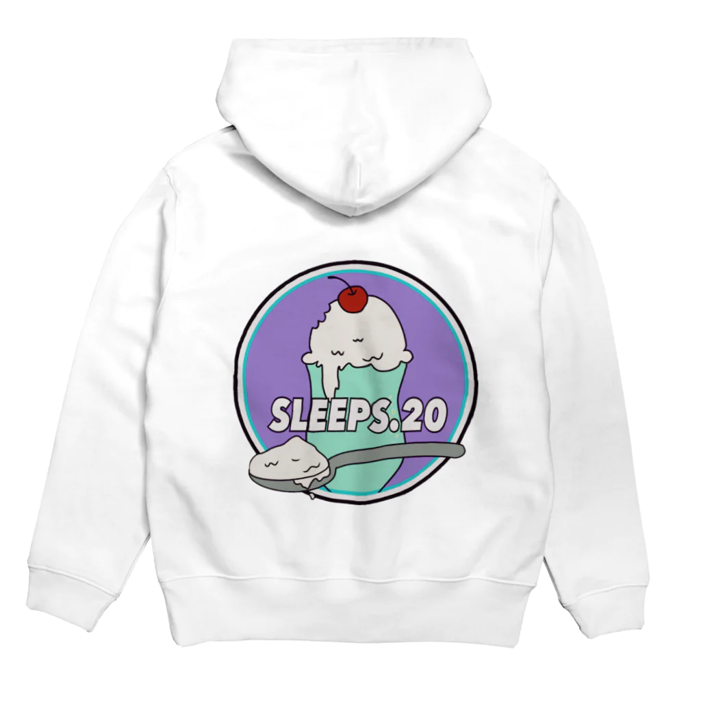 SLEEPS.20 の“クリームソーダ”ビックパーカー　パステルパープル Hoodie:back