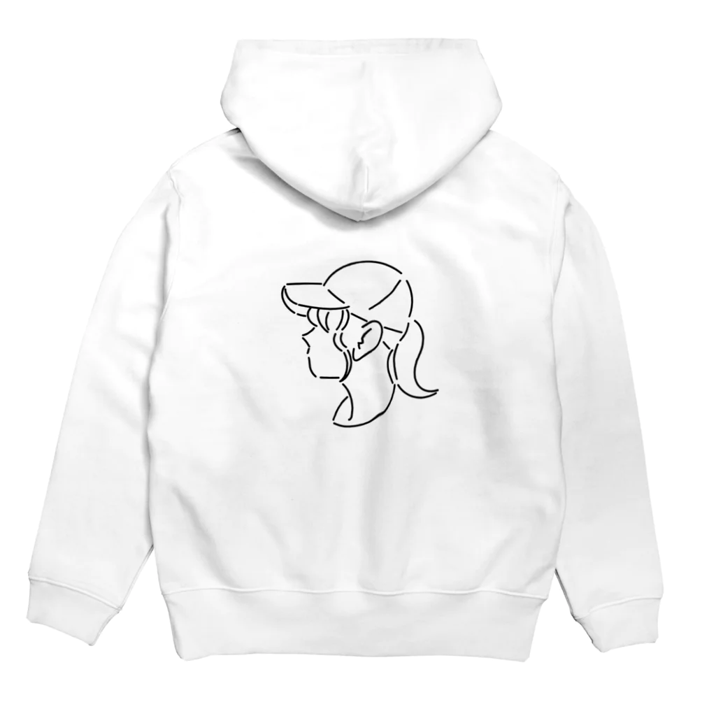 自由工房 suzuri店の帽子の女の子 Hoodie:back