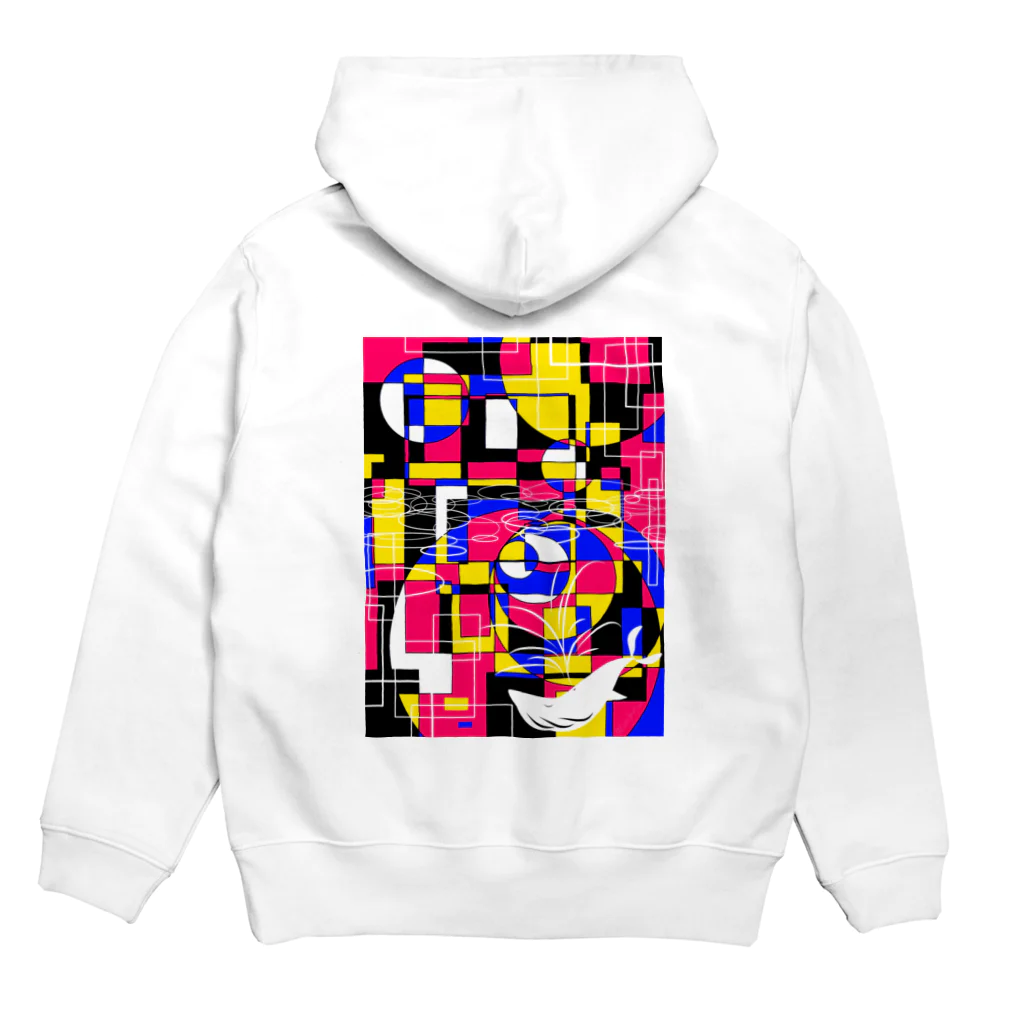 鬼ヶ島炎獄通り三丁目一ノ五の幾何学の海に白鯨舞い踊る Hoodie:back