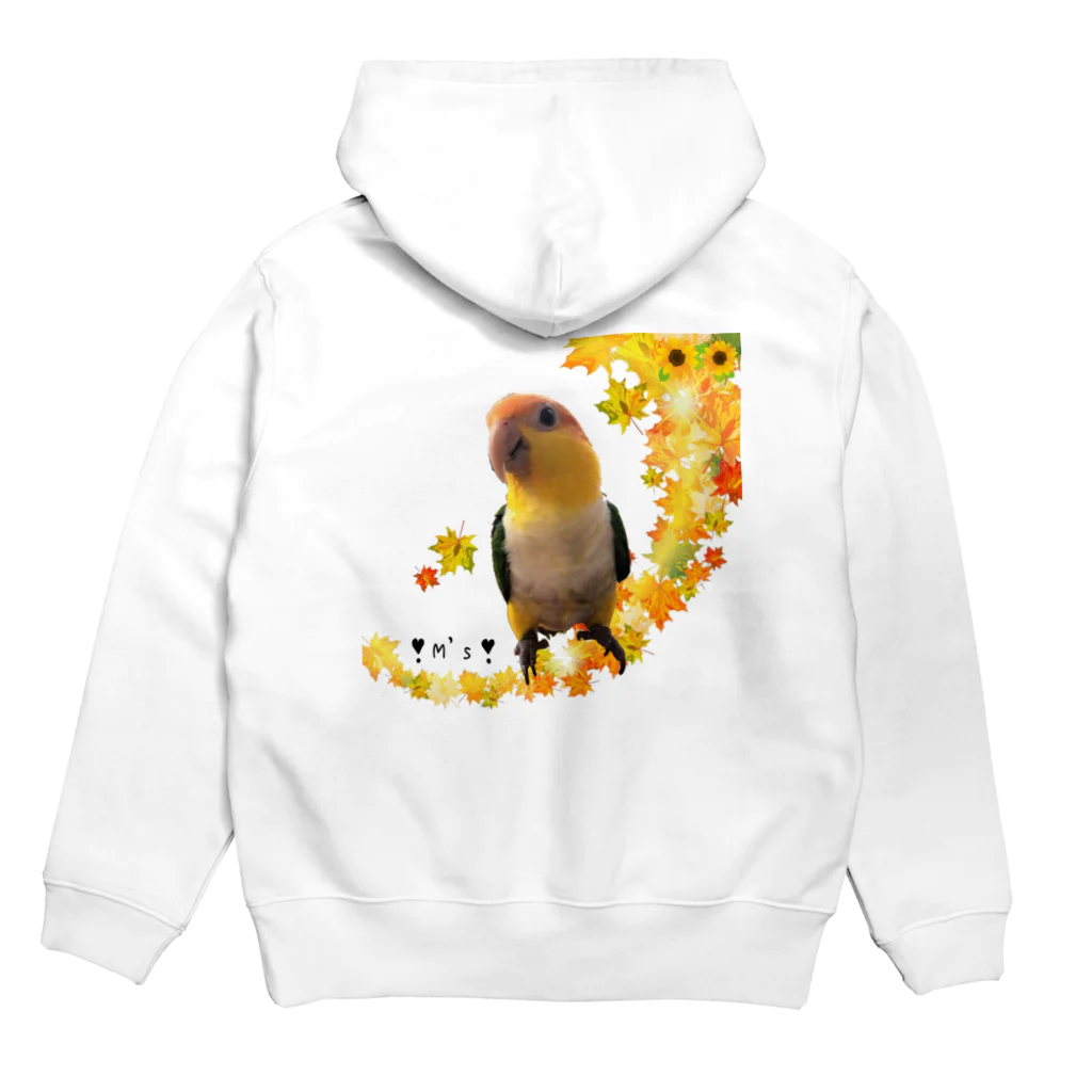 まんまるショップのひまちゃん🌻パーカー(シロハラインコ) Hoodie:back