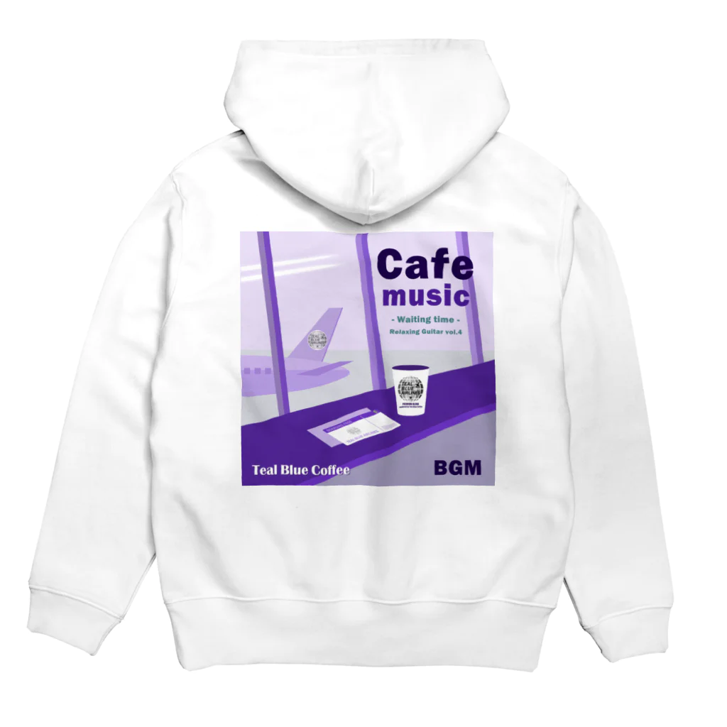 Teal Blue CoffeeのCafe music - Waiting time - Hoodie:back