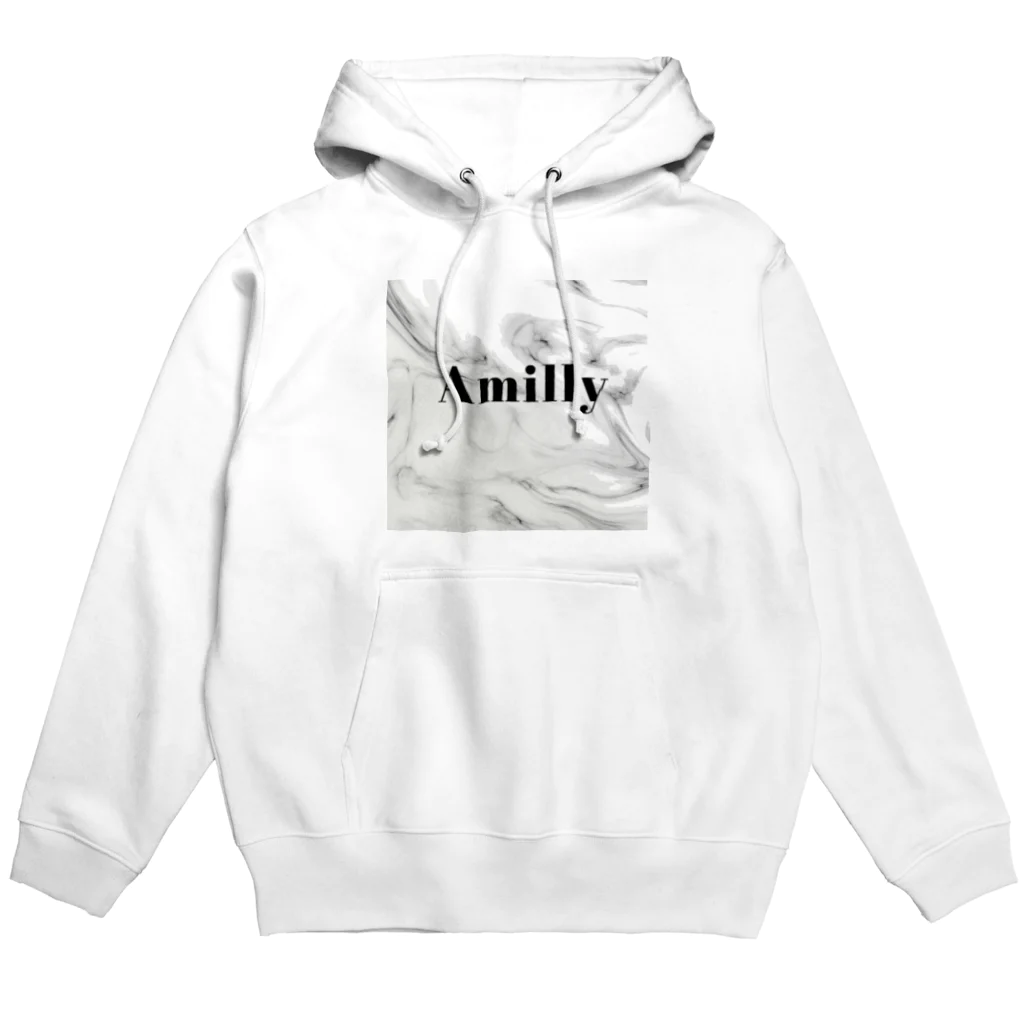 Amillyの大理石柄Amiriロゴ パーカー