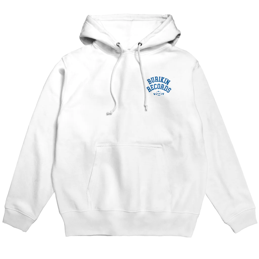 BURIKI'N RECORDSのブリキン定番ロゴ(スモーキーブルー小） Hoodie