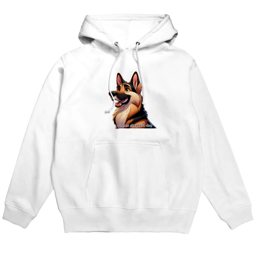 いきもの戯画の笑顔のジャーマンシェパード Hoodie