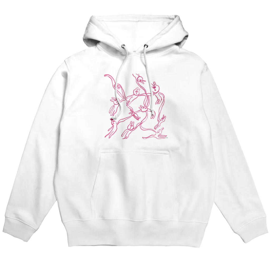 躍動感うさぎのつながりたいうさぎ達 Hoodie