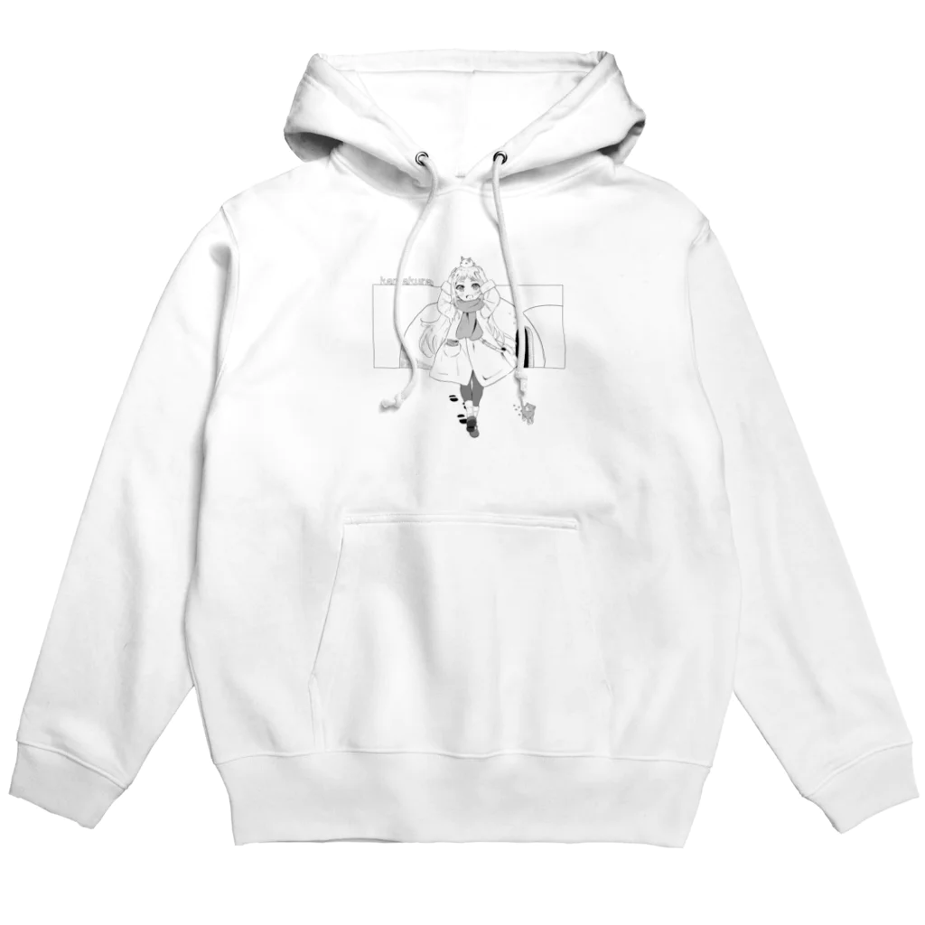 ねこのパン屋さんの雪うさぎと女の子 Hoodie