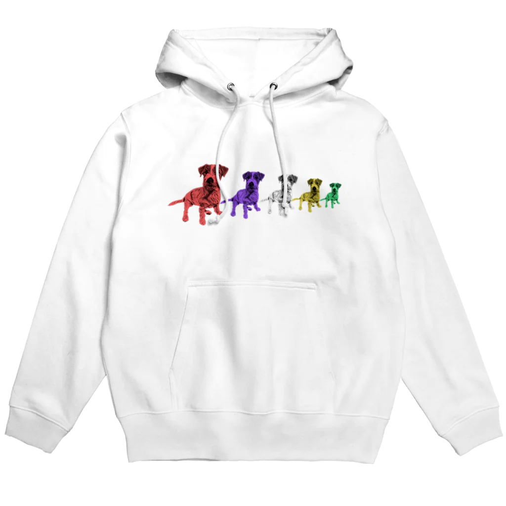 UMEKOtoUNICOのジャックラッセル　カラフル　ヨコ Hoodie