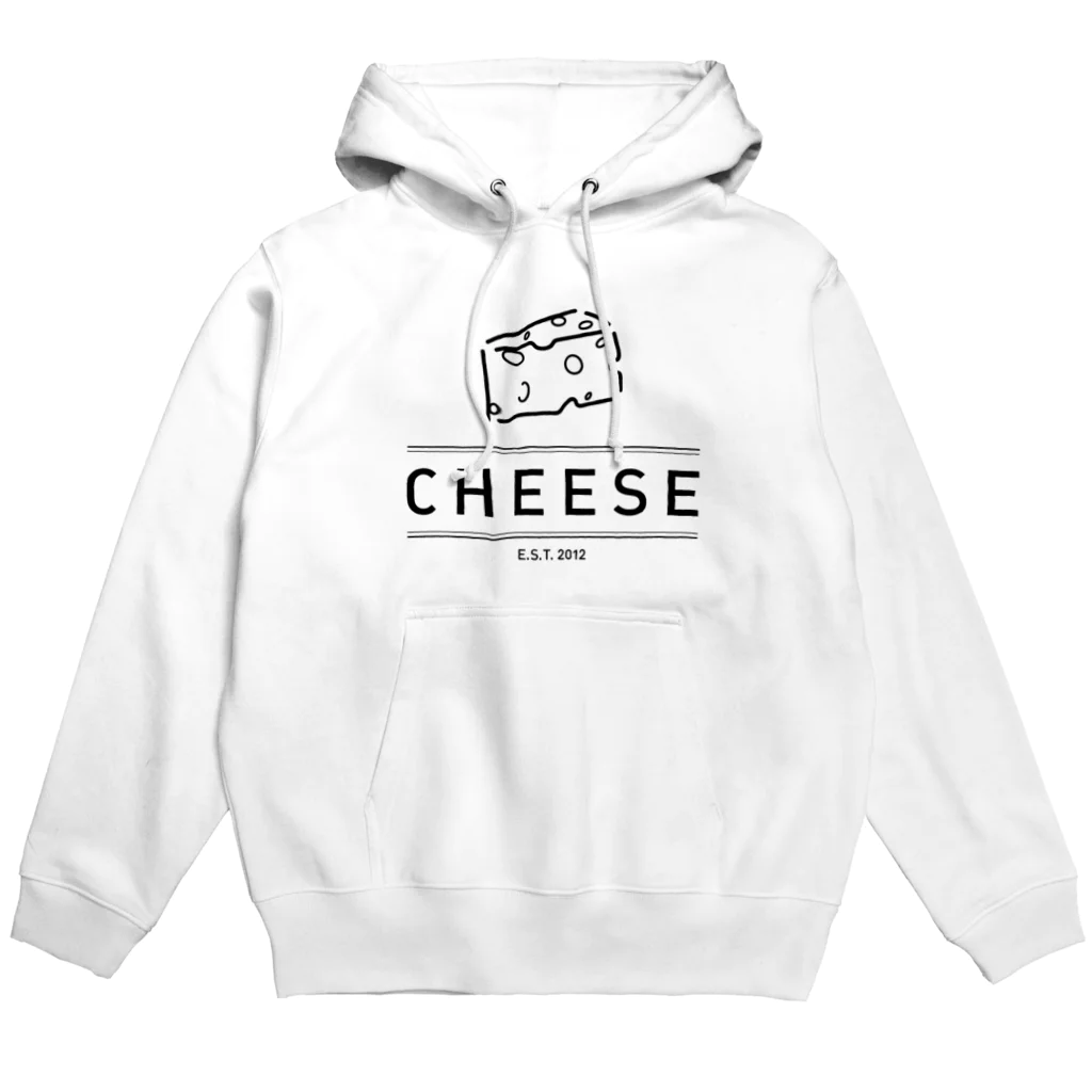 COIN's design storeのシンプルCHEESEロゴ Black Hoodie
