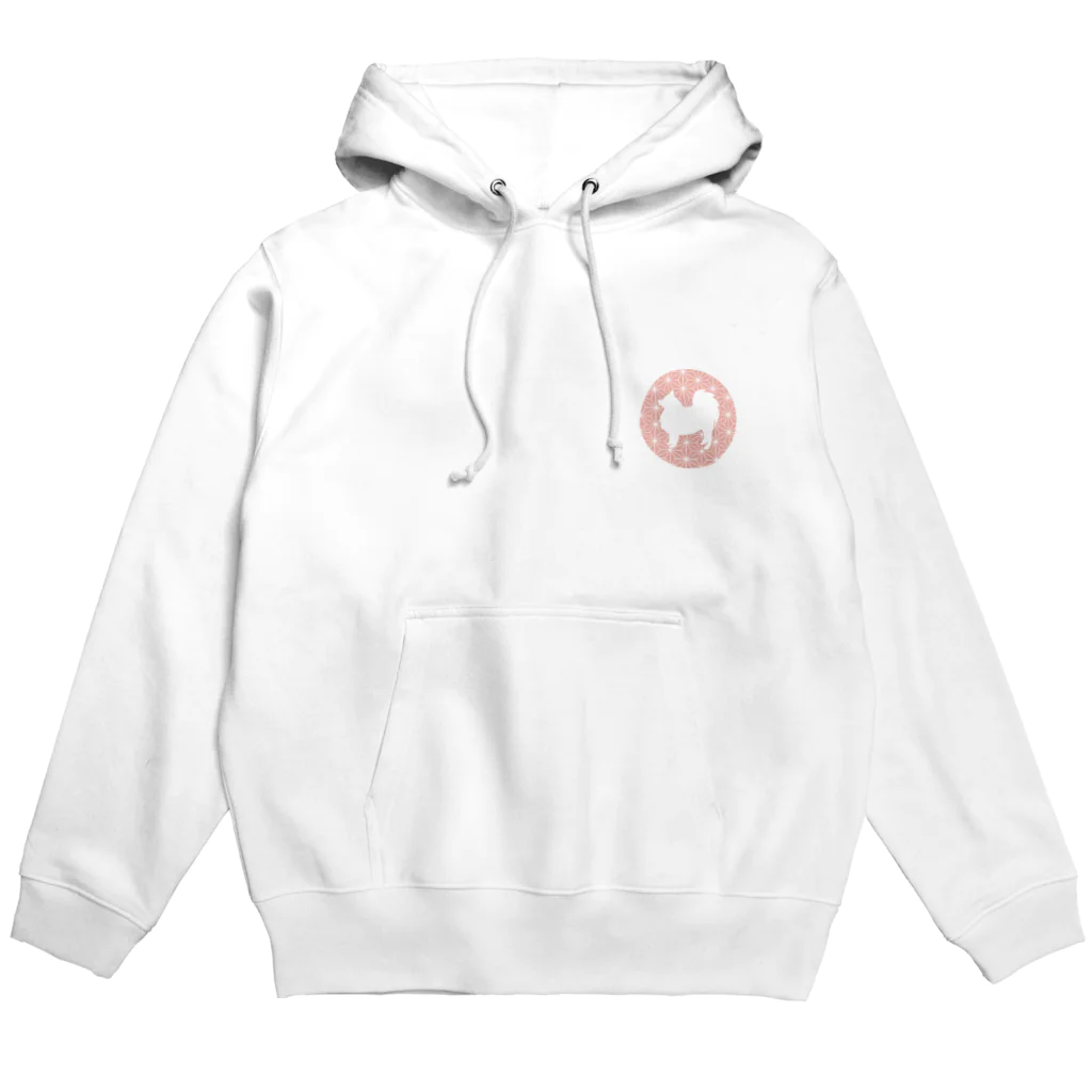 日本スピッツちぃ。の和柄スピッツ（麻の葉・ピンク） Hoodie