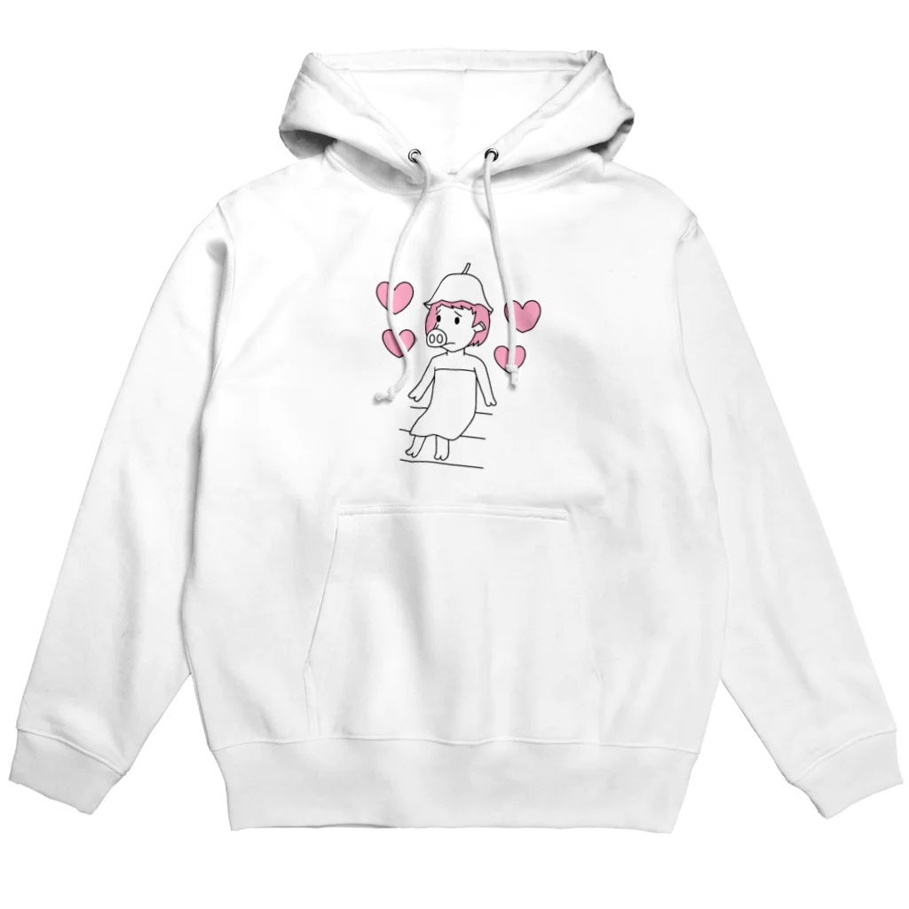 豚人イラストのパンダ武島のサウナピッグガール Hoodie