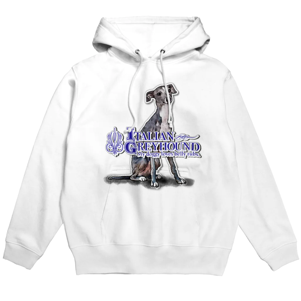 オリジナル工房プリントンのイタリアングレイハウンド 前面プリントTシャツ＜淡色＞ Hoodie